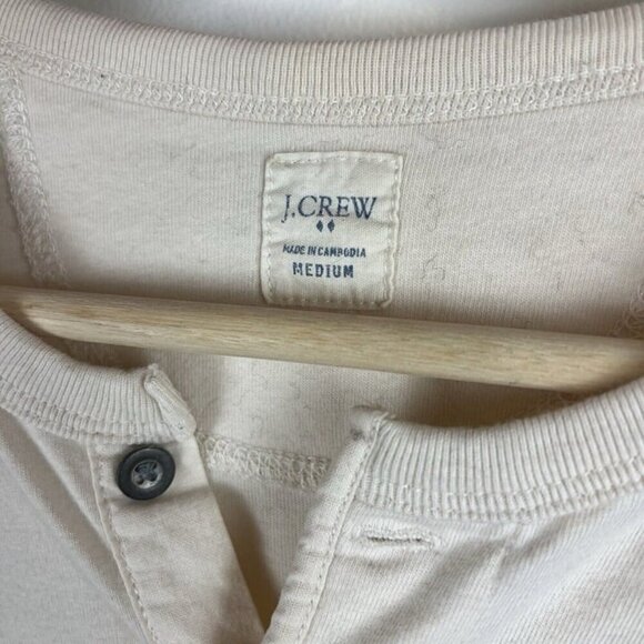 J.CREW Long Sleeve Henley T-shirt M Colorblock Contrast Sleeve Y2k 90s Grunge - Picture 3 of 6